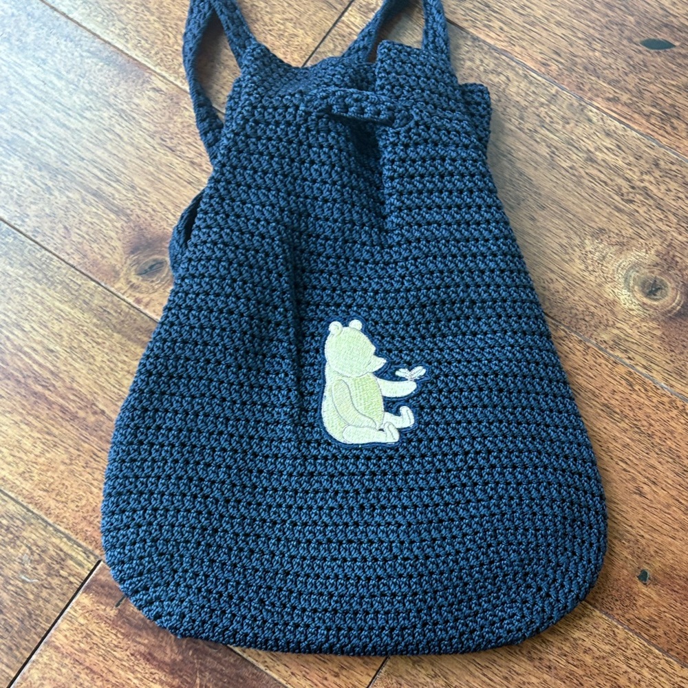 Disney Crochet Backpack with Pooh Patch - Picture 1 of 4